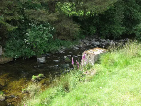 NT8610 : Support pillar for footbridge, Windyhaugh