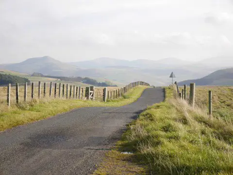NT7418 : Yellow road in the Cheviots