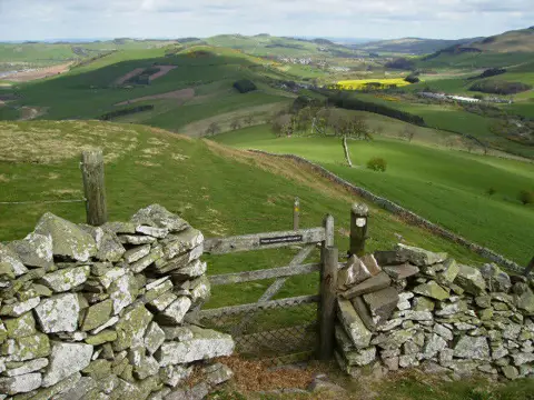 NT8025 : Gated section on St.Cuthbert's Way long distance footpath