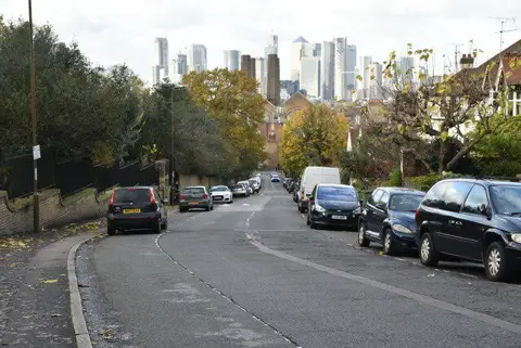 TQ3977 : Looking down Maze Hill