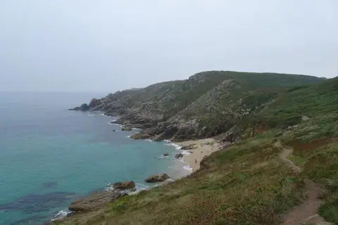 SW3821 : Porth Chapel from the coastal path