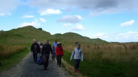 NZ2377 : Approaching Northumberlandia
