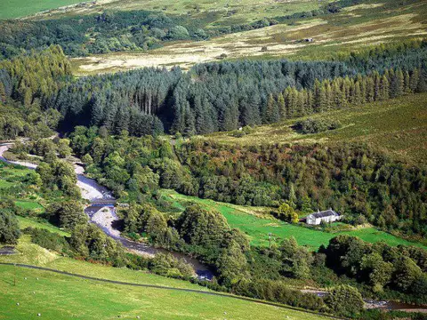 NT8927 : Hethpool Mill & College Burn from Great Hetha