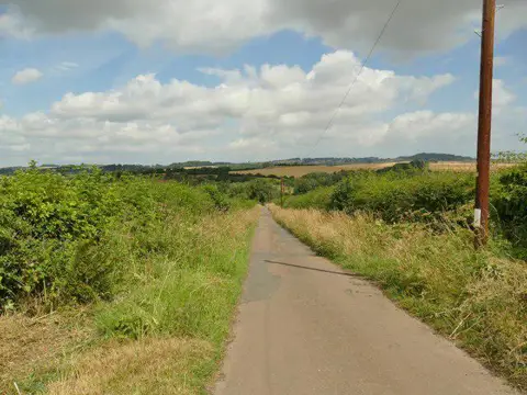NU2111 : Road downhill from Greenrigg Halt