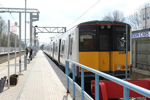 TL3602 : London Overground train at Cheshunt station