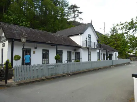 SH6918 : The old railway station at Penmaenpool, now part of the George III Inn