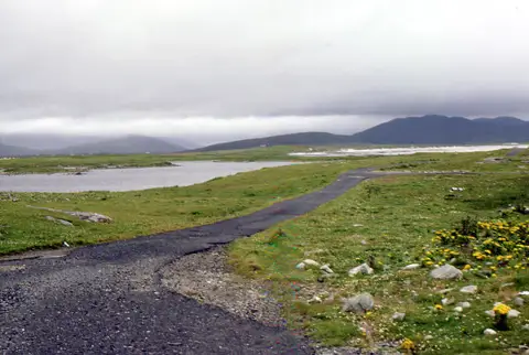 NF7129 : Road alongside Loch Àird a' Mhuile near Bornais