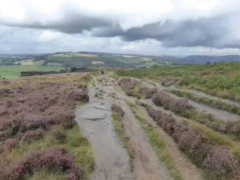 SK2575 : Eroded walking tracks on Curbar Edge