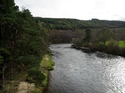 NJ2241 : An upstream view of the Spey from the bridge at Carron