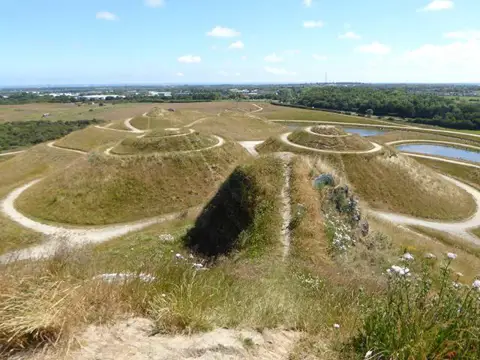 NZ2377 : Looking down her nose, Northumberlandia