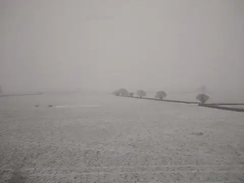 ST2927 : Snow covered field near Charlton 