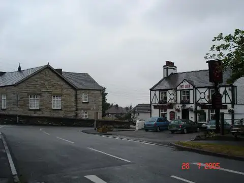 SJ0681 : Red Lion and St. Melyd's hall at Meliden
