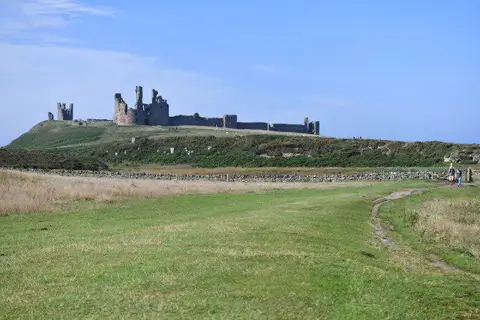 NU2521 : Craster, the walk to Dunstanburgh Castle: The castle