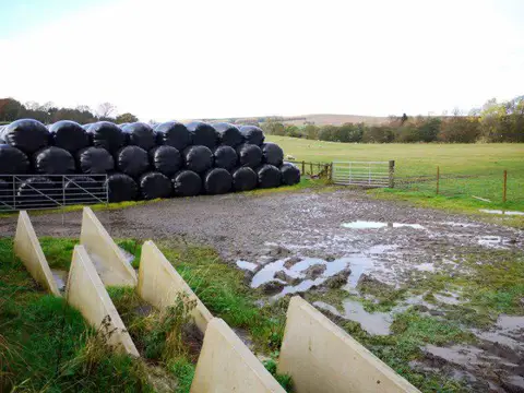 NY7988 : Silage bales near Tarset Burn