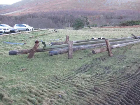 NT8928 : Old power line poles, Hethpool